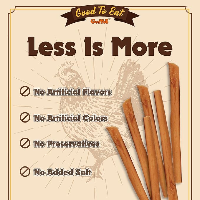 Gootoe Dog Treats, Chicken Jerky for Dogs - Premium Dog Training Treats; High-Protein, Gluten-Free, Hypoallergenic, Grain-Free, Chicken Sticks with Sweet Potato, 1.5 lb