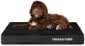 The Dog’s Bed Orthopedic Memory Foam Dog Bed for Medium Dogs, Waterproof Washable Cover, Anti-Slip Base, Calming Surface – CertiPUR-Certified Foam, Black Plush, 4 Inch Thick