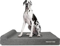 The Dog’s Bed Orthopedic Memory Foam Dog Bed with Headrest, Calming Surface – CertiPUR-Certified Foam, Linen Fabric, Grey Linen, XXL, 6-Inch