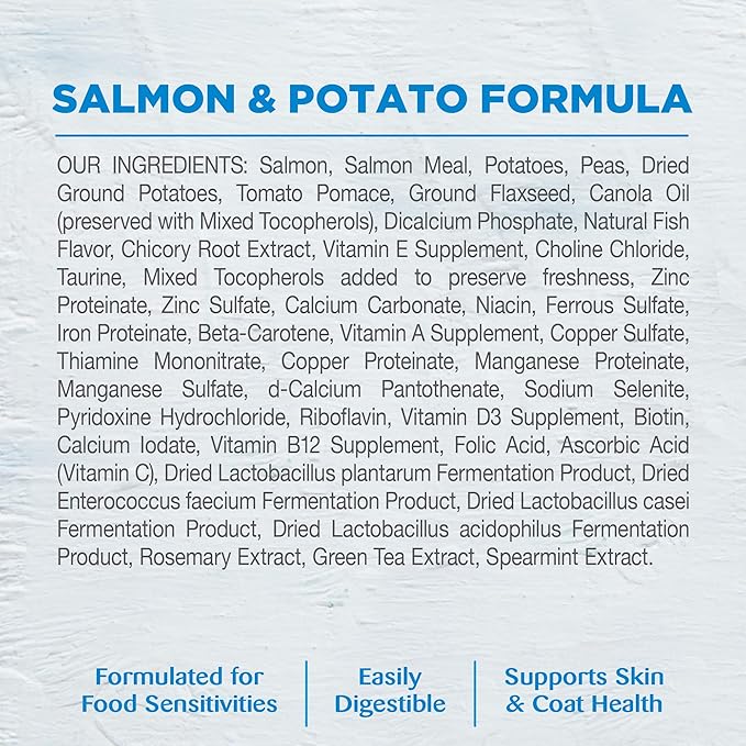 Wellness Simple Limited Ingredient Dry Dog Food for Sensitive Stomachs, Supports Skin & Coat, Grain-Free, Natural, Salmon & Potato Recipe, (24-Pound Bag)