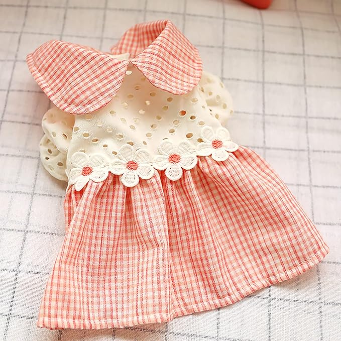 Dog Clothes Puppy Floral Dress for Small Dogs Girl Summer Dog Cute Princess Bowknot Dress Apparel Yorkies Chihuahua Lightweight Breathable Outfits Female Dog Cat Holiday Sundress