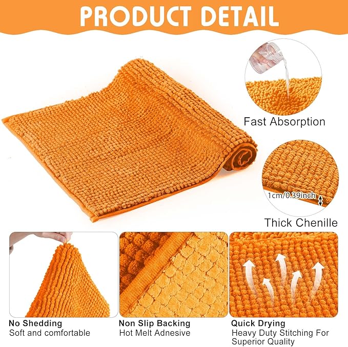 Amylove 4 Pcs Guinea Pig Cage Liner Washable Fleece Pee Pads Pet Dog Cat Bedding Training Mat for Small Animal Guinea Pig Puppy Bunny Hamster(16 x 24 Inch,Rectangular,Orange)