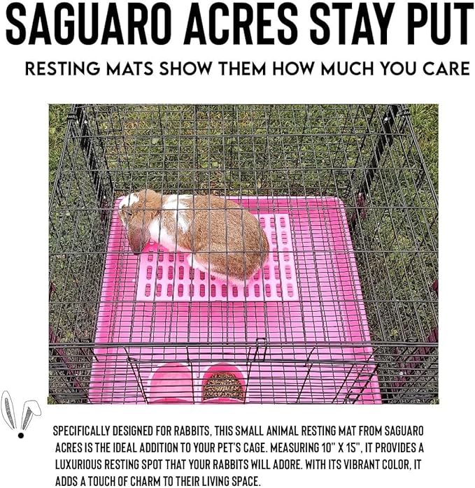 Saguaro Acres Rabbit Cage Resting Mat - Pack of 6 (Pink)