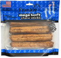 Frankly Original Pet - Peanut Butter Flavored Mega Beefy Chew Stick for Dogs - High Protein Collegen Packed - Made in The U.S.A. - 4 Count 7" Stick