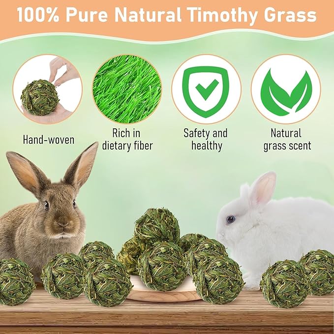 Hamiledyi Bunny Chew Toys Rabbit Rattan Grass Scratcher Climbing Tree Fun Tree Carrot Play Toys 10 Pcs Rabbit Chew Ball Timothy Grass Ball Small Animal Activity Play Chew Toys Teeth Grinding