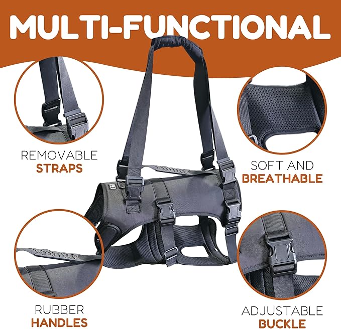 Doggie Stylz Dog Lift Harness for Large Dogs Full Body Support Sling Dog Carrier has Adjustable Handles Recovery Vest for Senior Dogs, Arthritis Joint Injuries, Mobility Aid Back Leg Support (Medium)