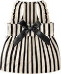 Striped Cat Dog Dress Clothes for Small Dogs with Bow Cute Sleeveless Girl Puppy Princess Dress Soft Breathable Small Dog Clothes Outfit Cat Outfits Apparel for Spring Summer