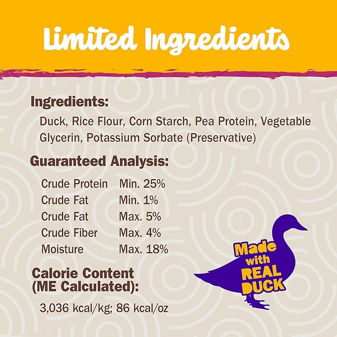 Cadet Chewalicious Chewy 'N Savory Rolls with Real Duck, Rawhide-Free Healthy Dog Chews, Limited-Ingredient Dog Treats & Long-Lasting Chew Treats for Dogs, Duck Flavor, 2 Pack