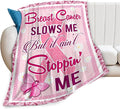 Breast Cancer Survivor Gifts Blanket Breast Cancer Awareness Throw Blankets Cozy Fleece Flannel Blanket Soft Warm Plush Lightweight Bedding Accessories Gift for Women for Couch Sofa Bed 50"X60"