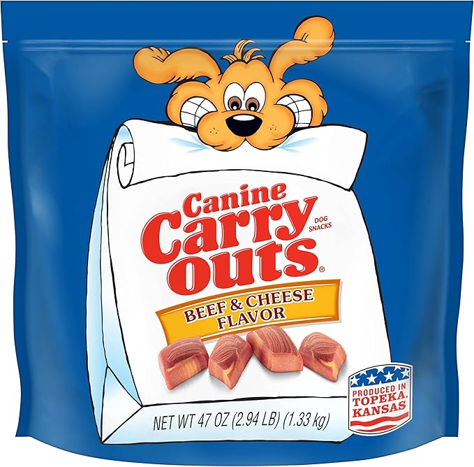 Canine Carry Outs Bacon & Cheese Flavor Dog Treats, 47 Ounce Bag (Pack of 4)