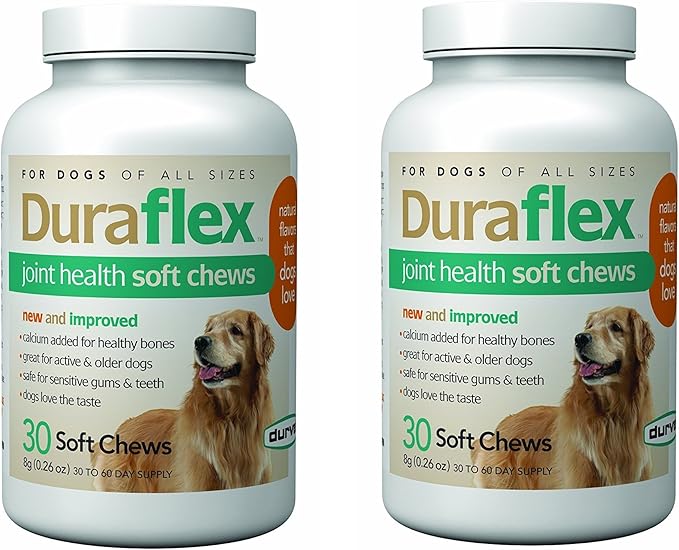 Duraflex Joint Health Soft Chews, 60 Chews, Glucosamine and Vitamin E Supplement for Dogs