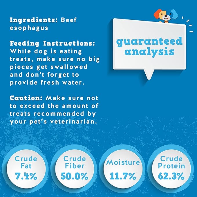 Jack&Pup 12" Beef Trachea for Dogs | All Natural Single Ingredient Dog Treat Dog Trachea Chews | Savory and Fun Treat for Dogs (6 Pack)