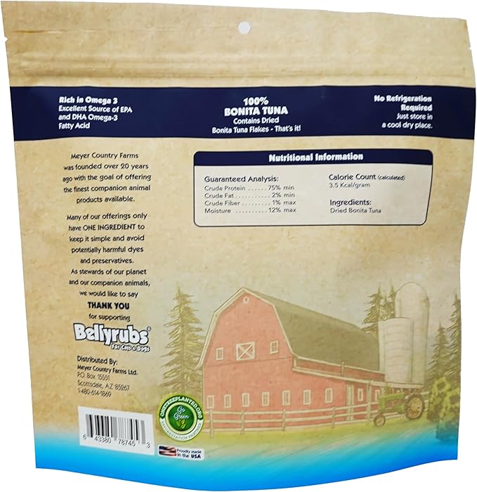 Bonita Tuna Flakes for Cats and Dogs 4.25oz | Premium Dried Tuna Cat Treat | All-Natural Gluten & Grain Free Tuna Flake Treats | Healthy High Protein Pet Training Chews | Made in USA