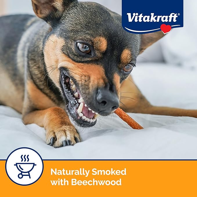 Vitakraft Treaties Dog Chew Treats - Made with 90% Chicken - Soft Jerky Treats - No Rawhide Chews - 56 Sticks (4 Count, Pack of 14)