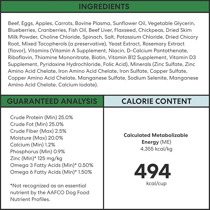 The Pets Table Air Dried Grain Free Dog Food for Dogs Large, Medium and Small | Puppy Dog Food, Adult Dog Food, Senior Dog Food | Beef & Berries 4.5 lbs / 72 oz Bag