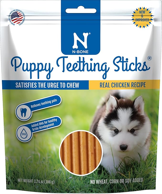 N-Bone Puppy Teething Treats,Chicken,3.74 oz (111150),(Pack of 2)