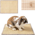 2 PCS, Rabbit Sisal Scratching Mat & Pine Wood Board Set, Indoor Natural Bunny Scratching Pad Toys, Bunny Bed and Bedding, for Claw Grinding & Boredom Relief, for Guinea Pigs, Chinchillas, Hamsters