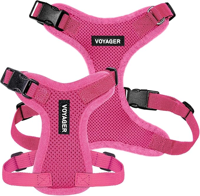 Voyager Step-in Pet Harness - All Weather Mesh, Adjustable Step in Harness for Cats and Dogs by Best Pet Supplies - Fuchsia, XL
