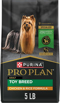 Purina Pro Plan Toy Breed Dog Food, Chicken and Rice Formula With Guaranteed Live Probiotics - 5 lb. Bag