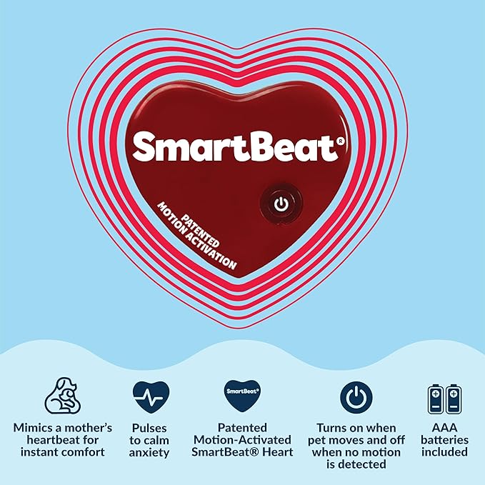 Snuggle Puppy Heartbeat Puppy Toy for Large Breeds, Plush Dog Toy with Real-Feel Pulse and Heat Pack for Crate Time, First Nights, and Rest - Biscuit