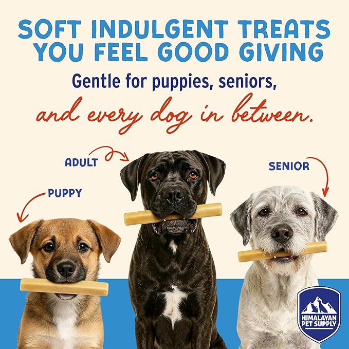 Himalayan Dog Chew Yogurt Sticks, Mixed Flavors, Dog Treats with Prebiotics, Probiotics & Protein, Digestive Support, Lactose & Gluten Free, Natural Dog Treat for All Breeds, Made in America, 4pk