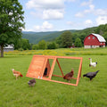 Chicken Coop for 2 Chickens Small Rabbit Hutch Quail Coop Wooden Bunny Cages Outdoor Chicken Comes with Tray (Wood) (Brown)