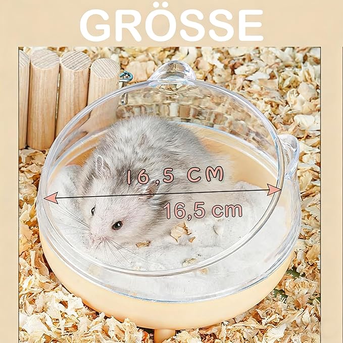 Meow&Woof Hamster Sand Bath Container, Large Sandbox Toilet Gerbil Batheoom, Tiny Chinchilla Dust Bathtub Sand Bath Box for Hamster Cage Accessories 6.5 Inch - Blue