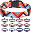 Dog Collar for Large Dogs, Soft Comfy Pet Collar for Small Medium Large Dogs, Geometry Pattern for Boy Girl Puppy Dogs(Colorful Waves,L)