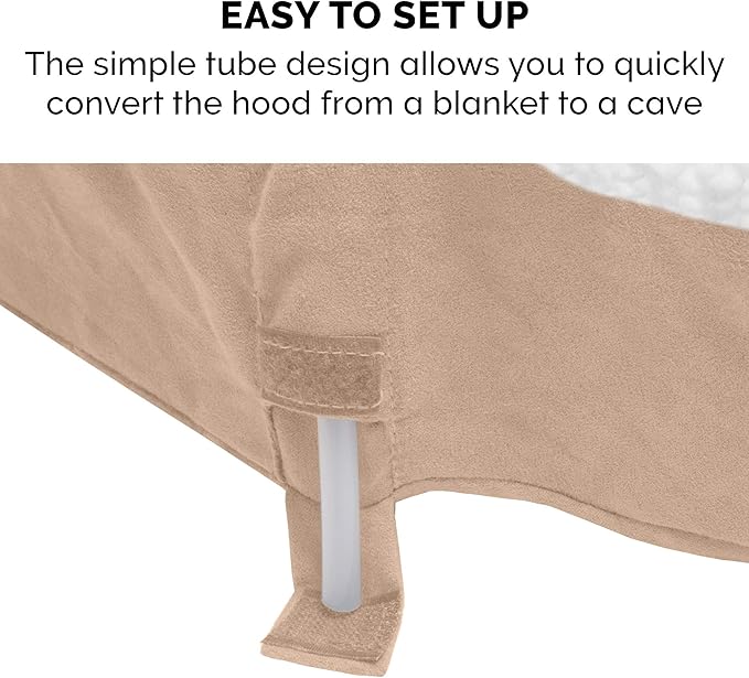 Furhaven 35" Round Memory Foam Dog Bed for Large/Medium Dogs w/ Removable Washable Cover, For Dogs Up to 50 lbs - Sherpa & Suede Snuggery - Cream, 35-inch