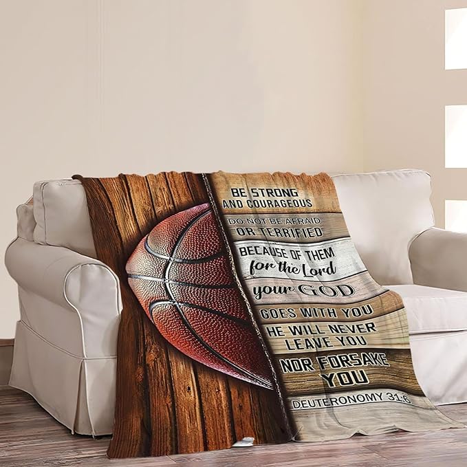 Basketball Gifts: Cozy Fleece Flannel Blanket, Soft Warm Plush, Lightweight Bedding, 40"X50" for Couch, Sofa, Bed