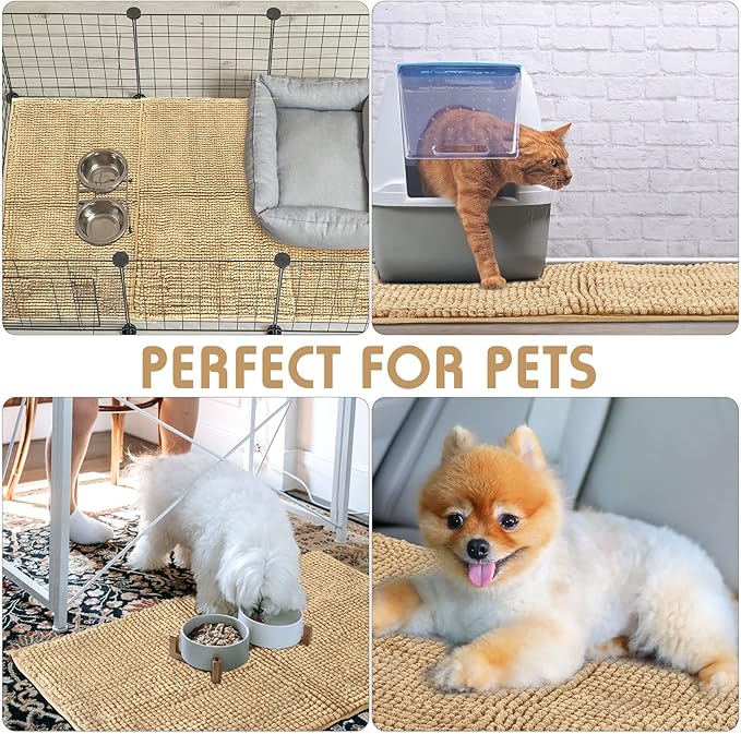 Amylove 4 Pcs Guinea Pig Cage Liner Washable Fleece Pee Pads Pet Dog Cat Bedding Training Mat for Small Animal Guinea Pig Puppy Bunny Hamster(16 x 24 Inch,Square,Beige)