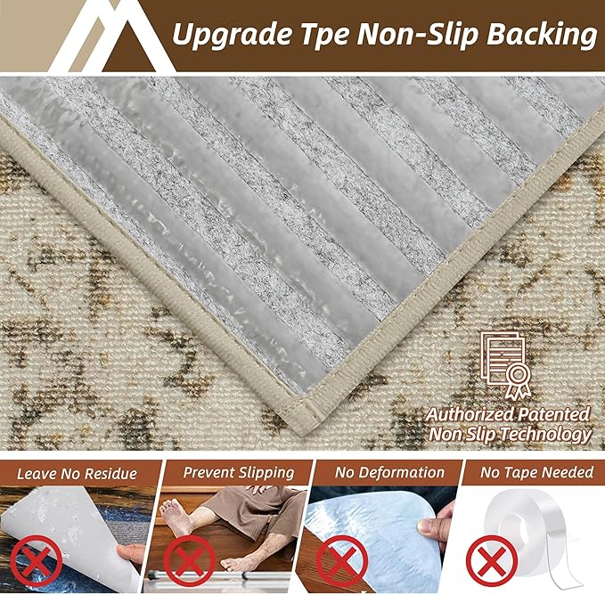 COSY HOMEER Stair Treads for Wooden Steps Washable Non Slip Stair Treads 8" X 30" Soft Stair Carpet Treads Reusable Indoor Stair Runner Rug for Kids, Elders and Pets 15pcs