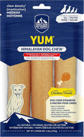 Himalayan Dog Chew Yak Cheese Dog Chews, Lactose Free & Grain Free, USA Made, for All Dog Breeds, Medium Density Cheese Chew, Resealable Pouch with 3 YUM Treats, Chicken Flavor