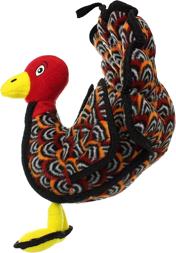 TUFFY - World's Tuffest Soft Dog Toy -Barnyard- Multiple Layers. Made Durable, Strong & Tough. Interactive Play (Tug, Toss & Fetch). Machine Washable & Floats. (Turkey, Large 2 Pack)