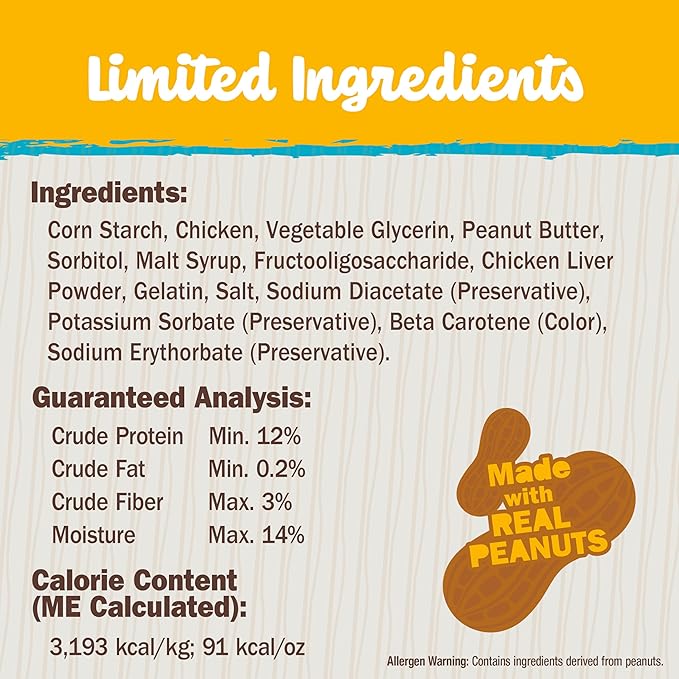 Cadet Chewalicious Classic Chewy Rolls with Real Peanut Butter, Rawhide-Free Healthy Dog Chews, Limited-Ingredient & Long-Lasting Chew Treats for Dogs, Peanut Butter Flavor, 10 Count
