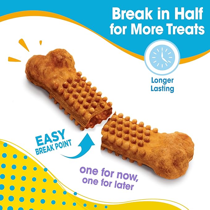 Nylabone Nubz Natural Dog Chew Treats for Puppies, Long Lasting Dog Bones Made in USA, Puppy Training Treats, Turkey & Sweet Potato Flavor, for Puppies Up to 25 lbs. (28 Count)