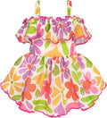 Fitwarm Hawaiian Floral Dog Dress, Tropical Summer Clothes for Small Dogs Girl, Pet Luau Outfit, White, Purple, Green, Red, Yellow, XS