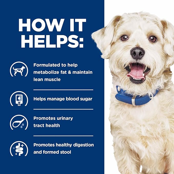 Hill's Prescription Diet w/d Multi-Benefit Digestive/Weight/Glucose/Urinary Management Dry Dog Food, Chicken, 8.5 lb. Bag