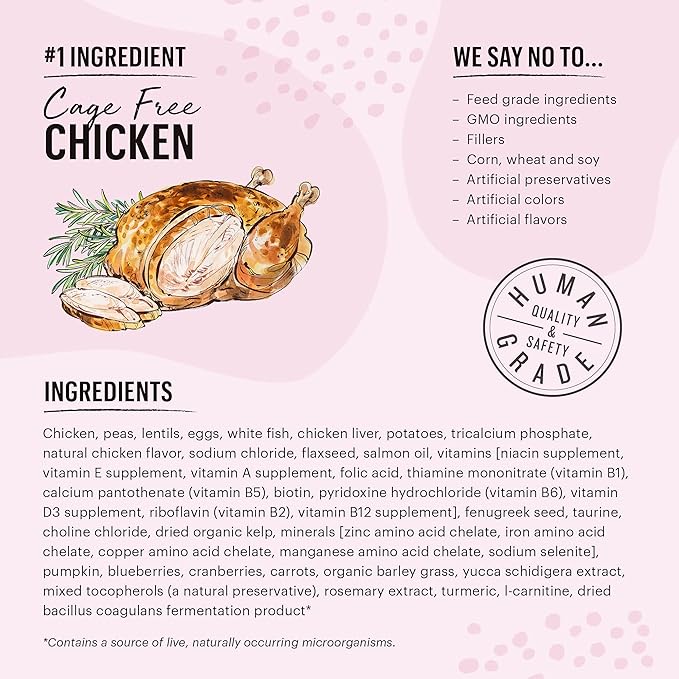 The Honest Kitchen Whole Food Clusters Grain Free Chicken & Fish Dry Cat Food, 1 lb Trial Pouch (Pack of 2)
