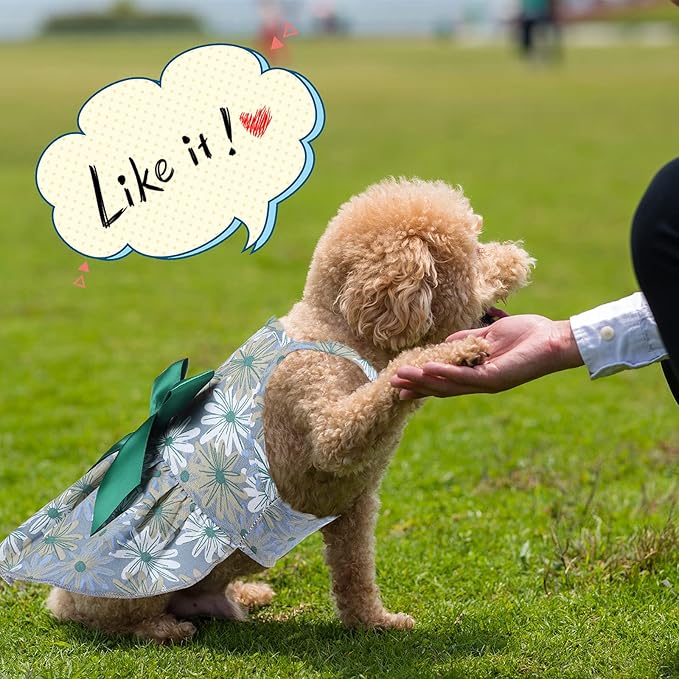 Frienda 6 pcs Dog Dresses Girls Dog Clothes Floral Cute Princess Bowknot Puppy Dresses Pet Cat Clothes Skirts Rosette Summer Outfits Apparel for Chihuahua Yorkies Female Small Cat Pets Kitten(S)