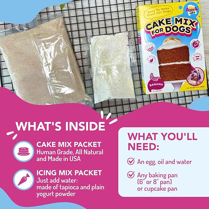Puppy Cake Banana Cake Mix and Frosting for Dogs-9 oz