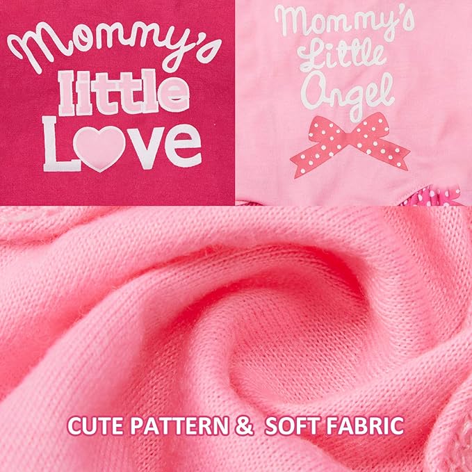 2 Pieces Dog Dresses for Dogs Cute Girl Female pet Dress Mommy Puppy Shirt Skirt Dresses Pet Summer Clothes Apparel for Cats(Love and Angel,Medium)