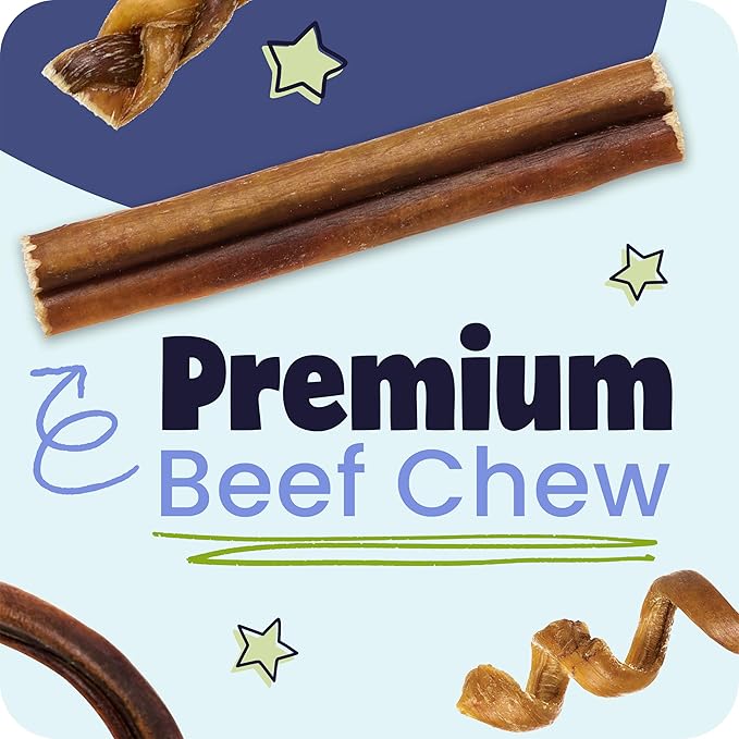 Pawstruck 6 Inch Bully Sticks with Bonus Inch for Dogs (5 Pack) - All Natural Beef Pizzle, Long Lasting, Rawhide-Free, Low Odor, Single Ingredient Dog Chews & Dental Treats