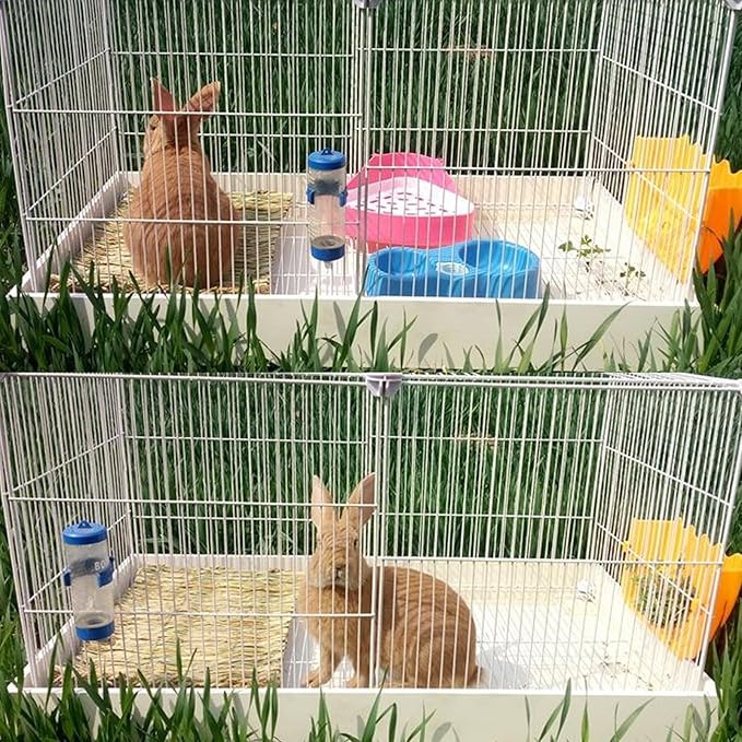PINVNBY Straw Mats for Rabbits,11.0"x8.3" Natural Bunny Grass Mat,Handwoven Rabbit Hay Mat Small Animal Bedding Chewable & Cooling Mat - Eco-Friendly Cage Liner Nesting Toy(4 PCS)