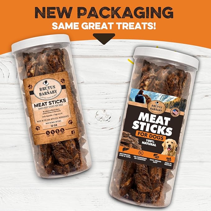 BRUTUS & BARNABY Dehydrated Lung Dog & Cat Treats, 12oz – USA Organ Meat Stick (Beef & Turkey Lung, Liver), High Protein Pet Snack