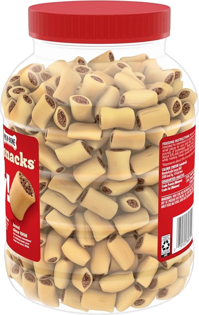 Milk-Bone MaroSnacks Dog Treats, Peanut Butter, 40 Ounce with Real Bone Marrow and Calcium (Pack of 2)