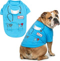 Parisian Pet Doctor Dog Costume - 100% Cotton Dog Clothes for Large Dogs - Lightweight Puppy Outfits - Funny French Bulldog Clothes - Sleeved Woof Shirt for Dogs - Stretchy and Stylish Pet Costume