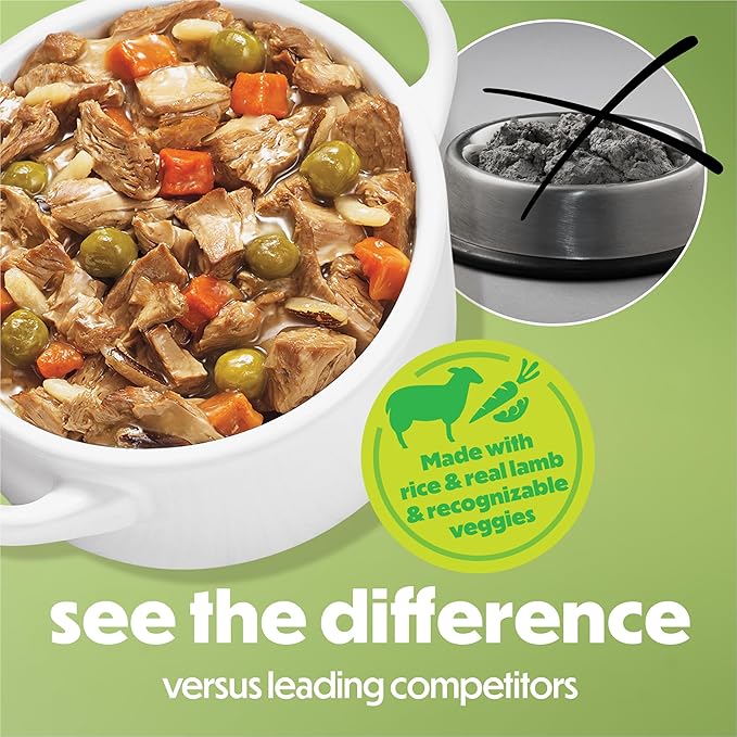 Purina Beneful Wet Dog Food Freshly Prepared Meals Savory Rice and Lamb Stew with Peas and Carrots - (Pack of 8) 10 oz. Tubs