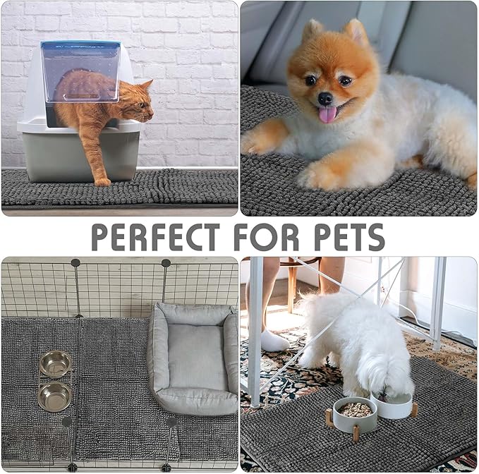 Amylove 4 Pcs Guinea Pig Cage Liner Washable Fleece Pee Pads Pet Dog Cat Bedding Training Mat for Small Animal Guinea Pig Puppy Bunny Hamster(14 x 28 Inch,Rectangular,Dark Gray)