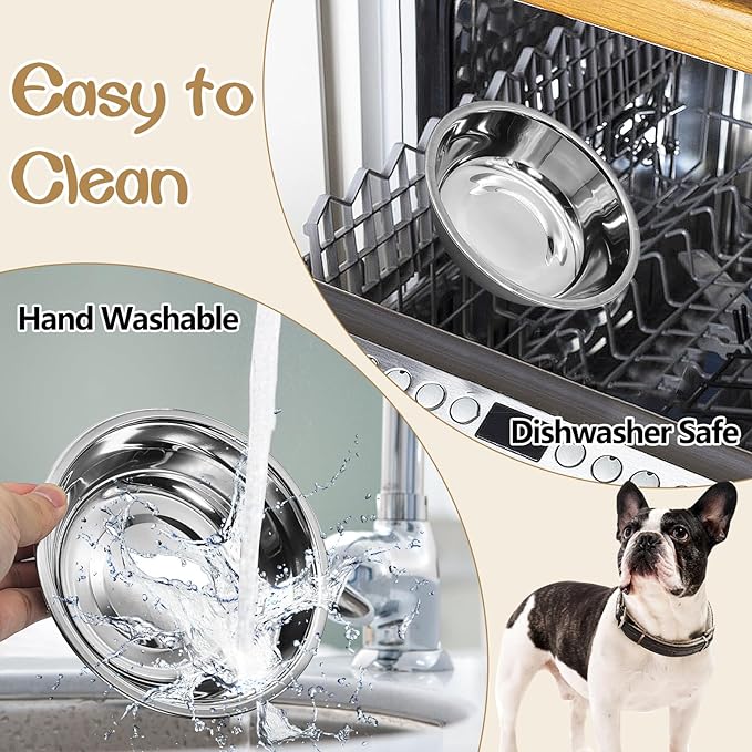 kathson 12 PCS Small Stainless Steel Dog Bowls, Replacement Metal Puppy Food Water Bowl Set Suit for Indoor Outdoor, Pet Feeding Dish for Small Animals Kitten, Dishwasher Safe (5.5 in)